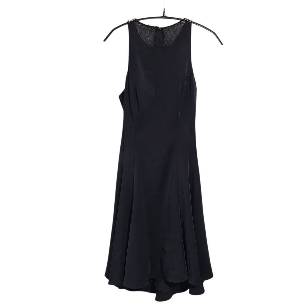 Camille La Vie Mini Dress 2 Black  Gold Beaded Open Back Party Event Holiday
